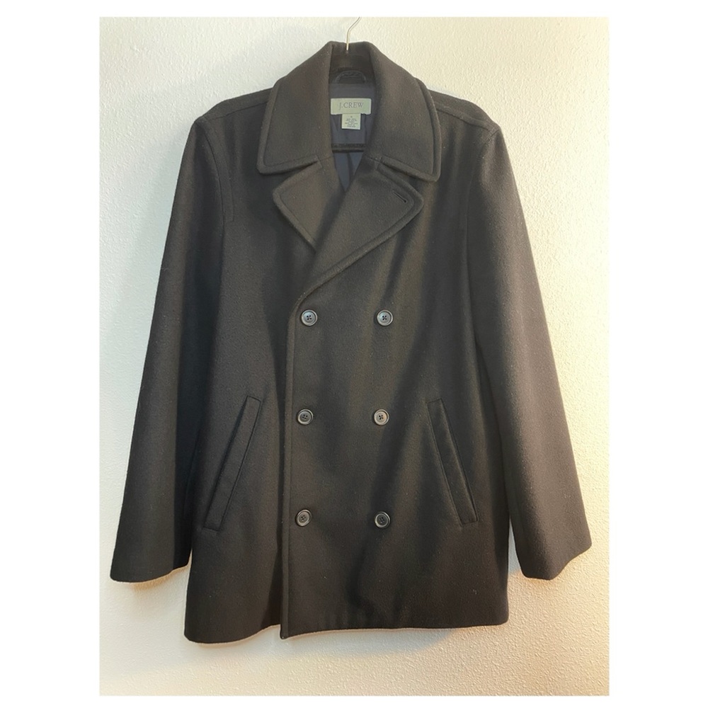 J. Crew Double Breasted Black Pea Coat